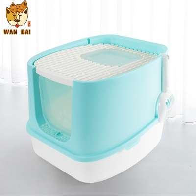 Popular Large space Sand leakage top design cat toilet PP environment material prevent leakage of sand cat toilet